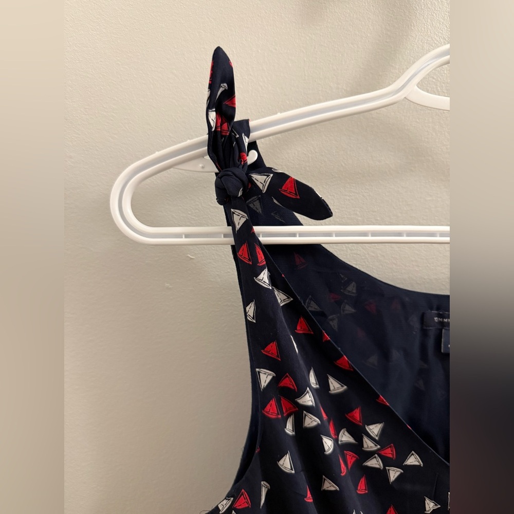 Tommy Hilfiger | Navy Maxi Dress With Colourful Pink and White Sailboat Print - Picture 5 of 16